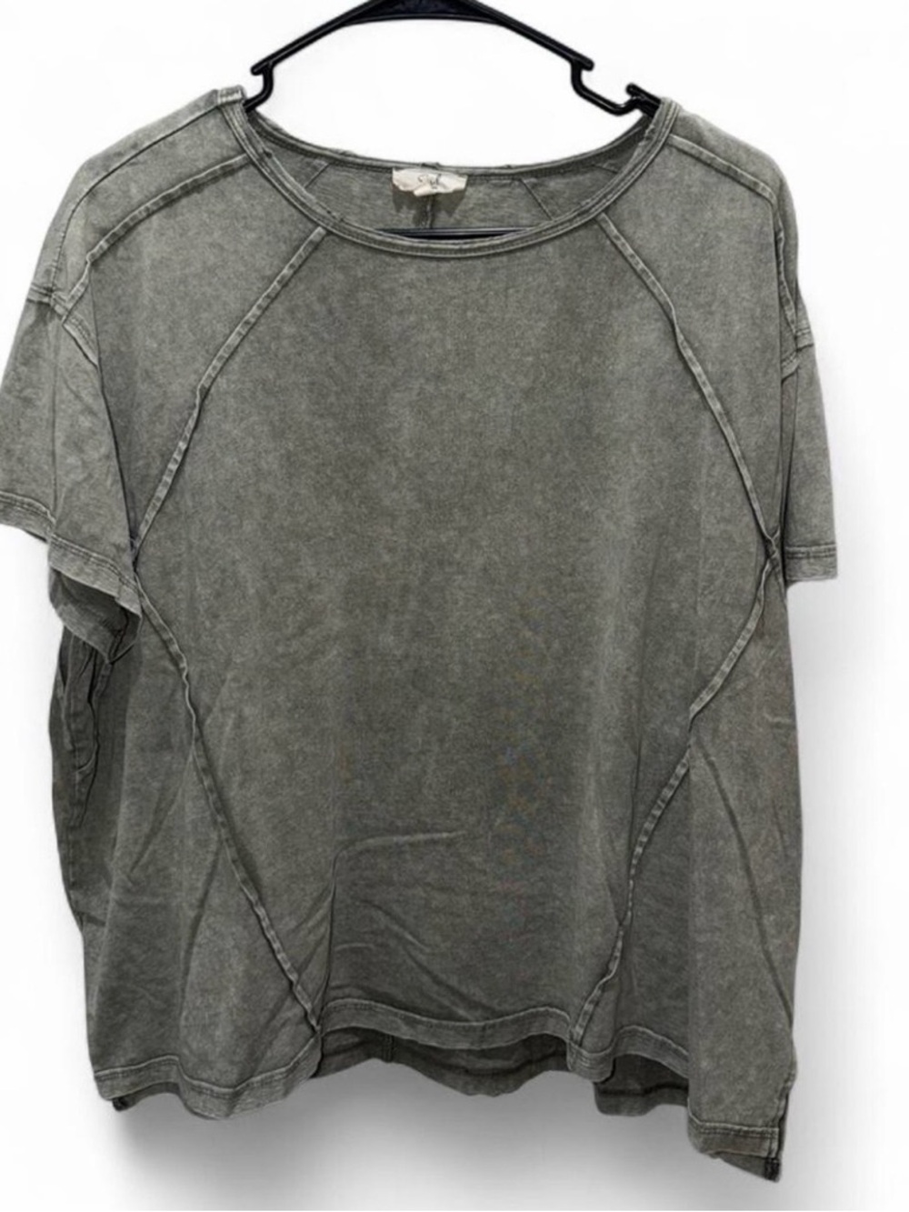 easel Washed Gray Short-Sleeve Crewneck Tee